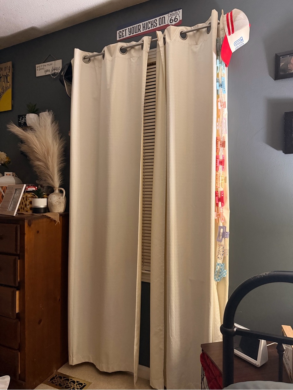 Beige Blackout Grommet Curtains—Neutral Home Accents